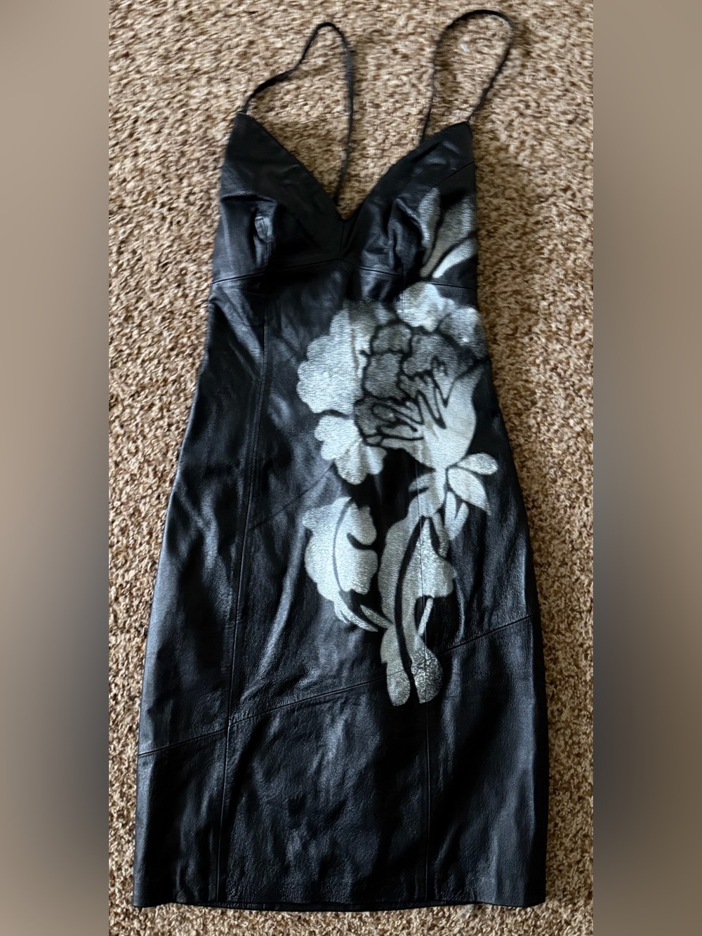Vintage 80’s/90’s Faust Leather Dress w Lace Up Back Sz EU 38/ see measurements